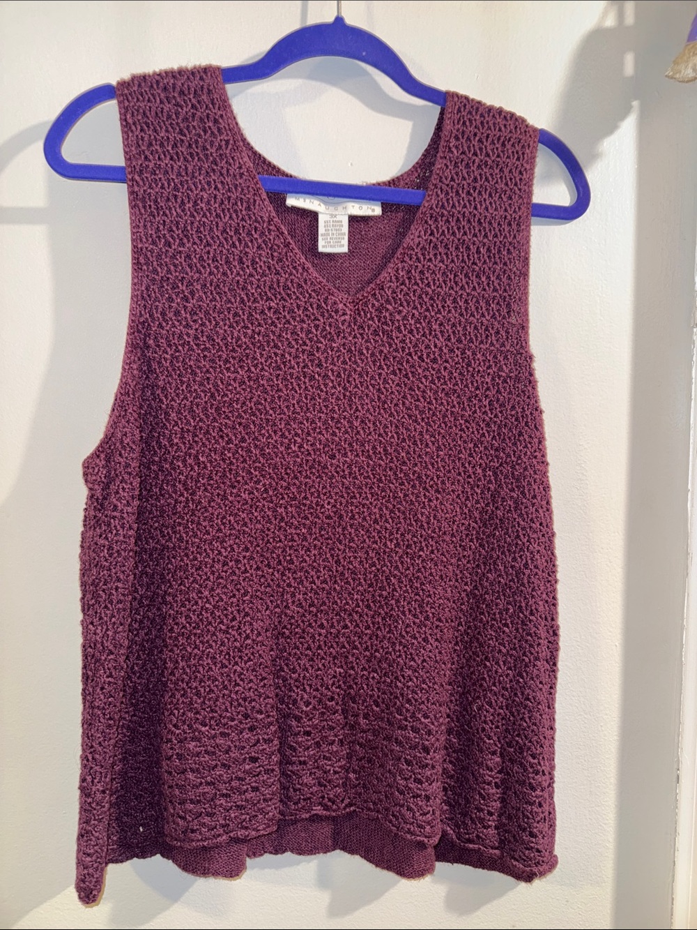 Burgundy/Wine Knit V-Neck Tunic